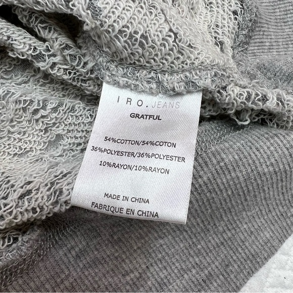 Iro Grey Distressed Lightweight Crew Neck Sweatshirt Size S - Picture 9 of 11